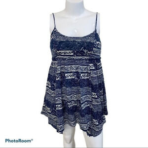 American Eagle blue floral lined‎ sleeveless dress